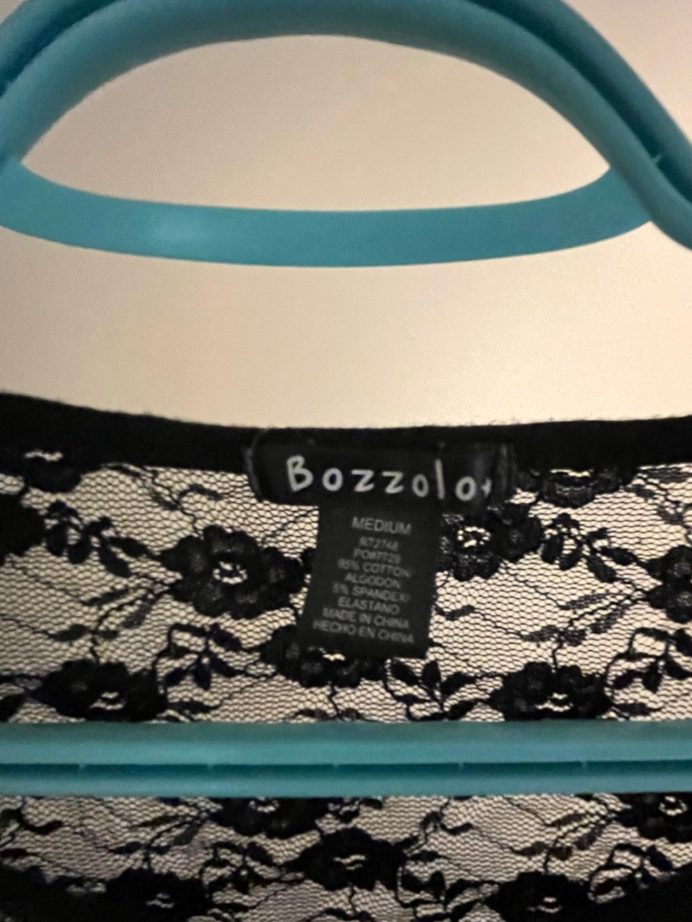 Bozzolo Black Floral Lace Blouse